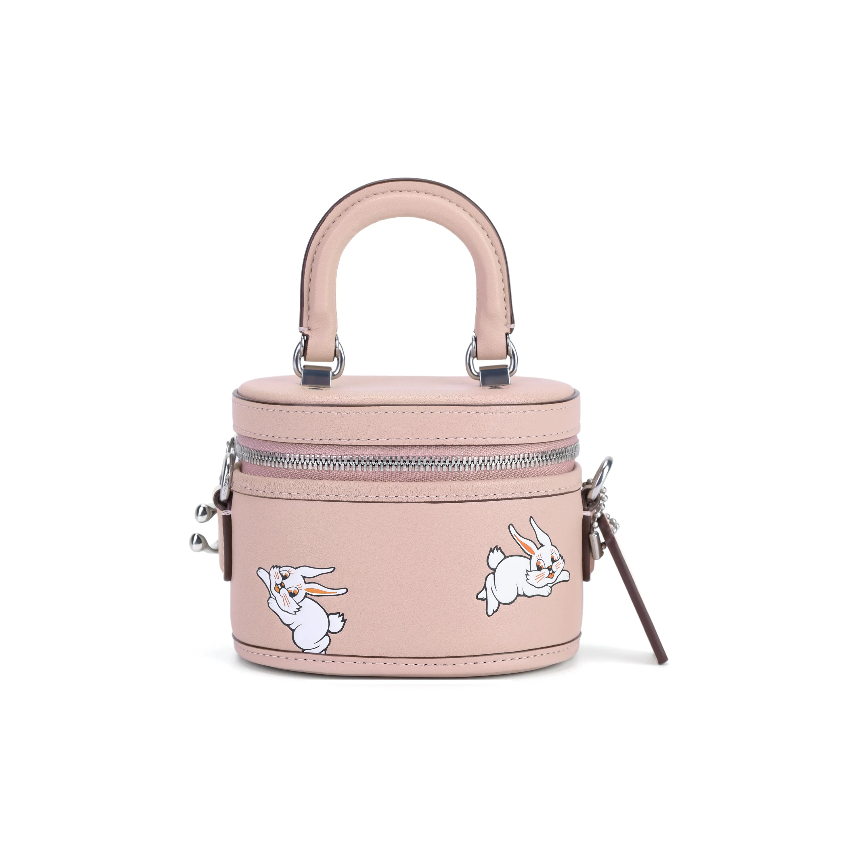 COACH Baymax Rabbit Коллаборация Trail Корова Кожа Коробка Сумка Сумка через плечо Сумка Мини Женская Розовая