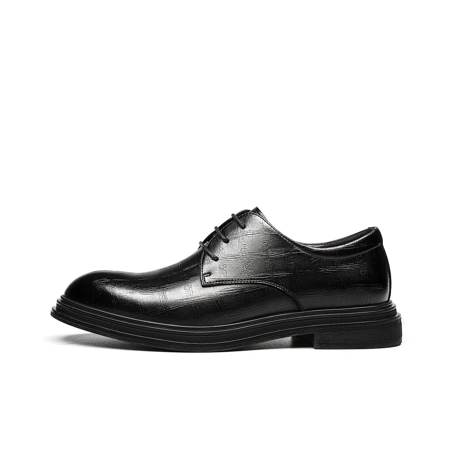 CHINT Casual Leather Shoes Men's Low Top Black