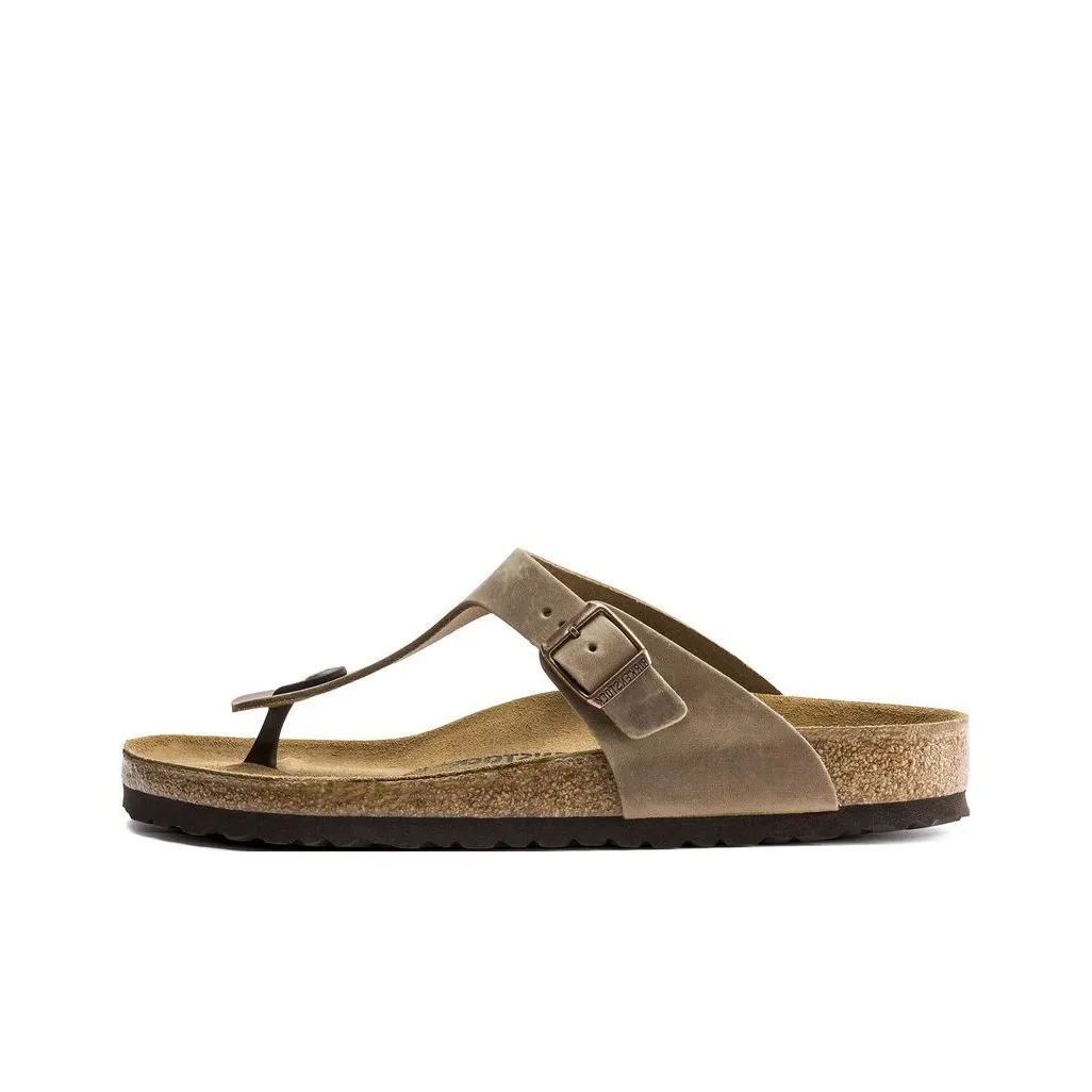 Birkenstock Gizeh Abrasion Resistant Quiet Quick Drying Flip Flops Unisex Light Brown Narrow Fit