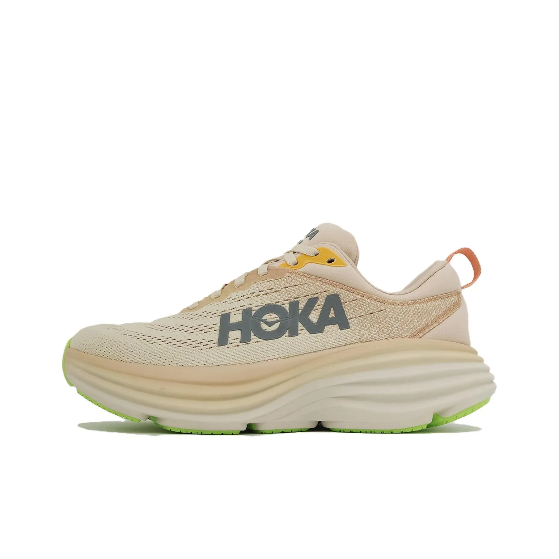 HOKA ONE ONE Bondi 8 Running Shoes Women's Low-Top Cream/Vanilla White