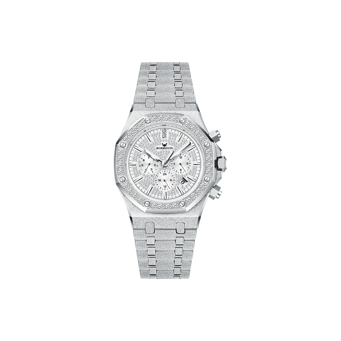 ROERDUM Sparkling Knight Mechanical Movement Steel Strap Watch Men's Watches Silver Dial