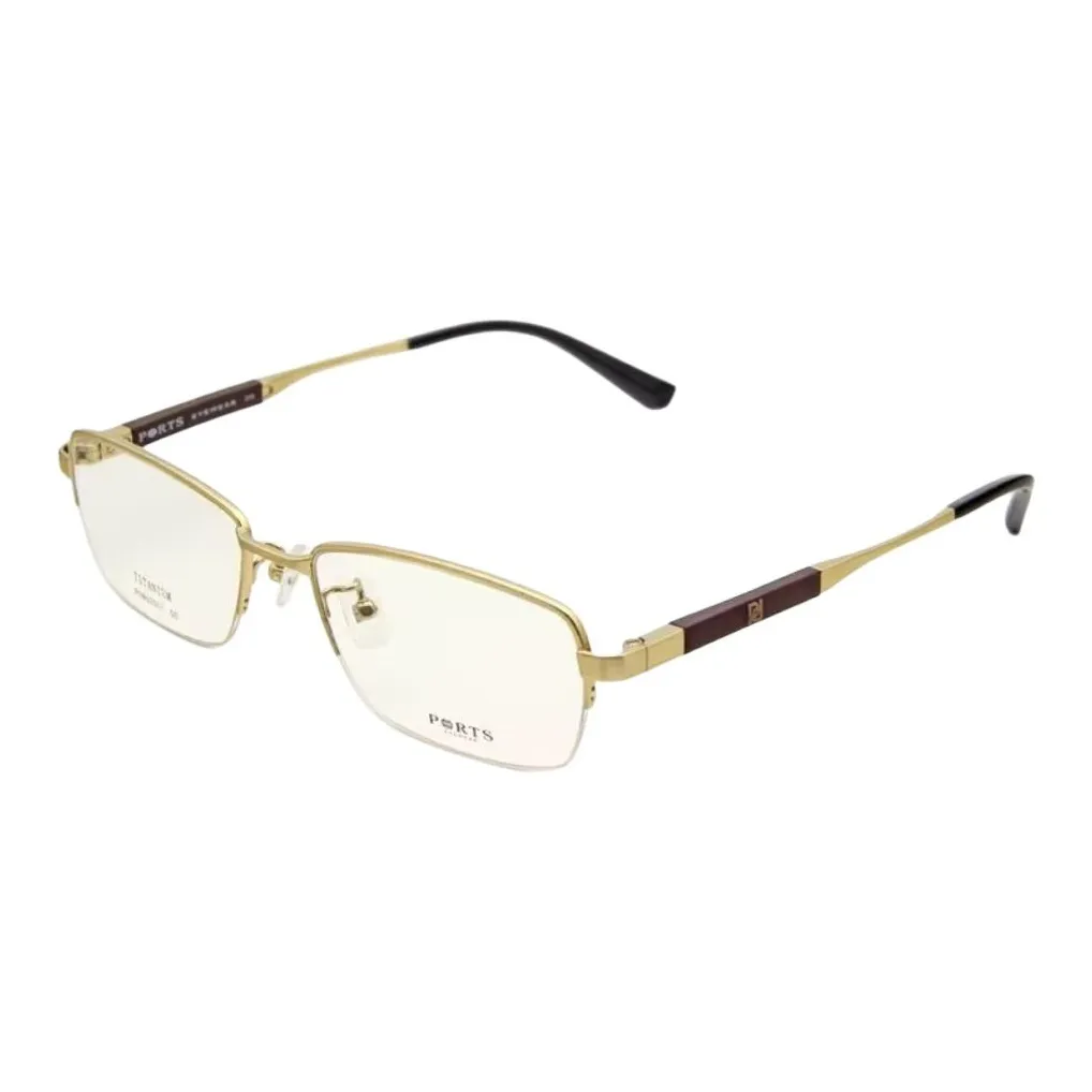 PORTS Титановый сплав Прямоугольные Оправы для очков Мужские Золотые