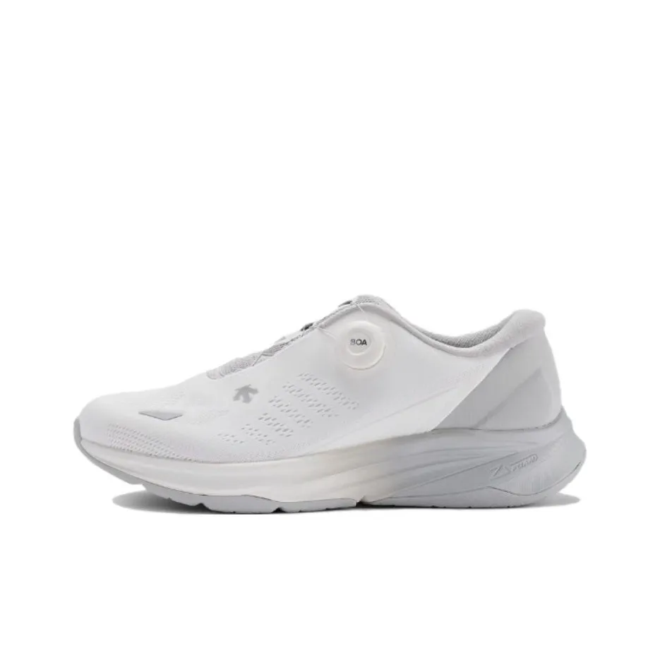 DESCENTE RUNNING Anti Slip Wear Resistant Low Top Running Shoes Unisex White