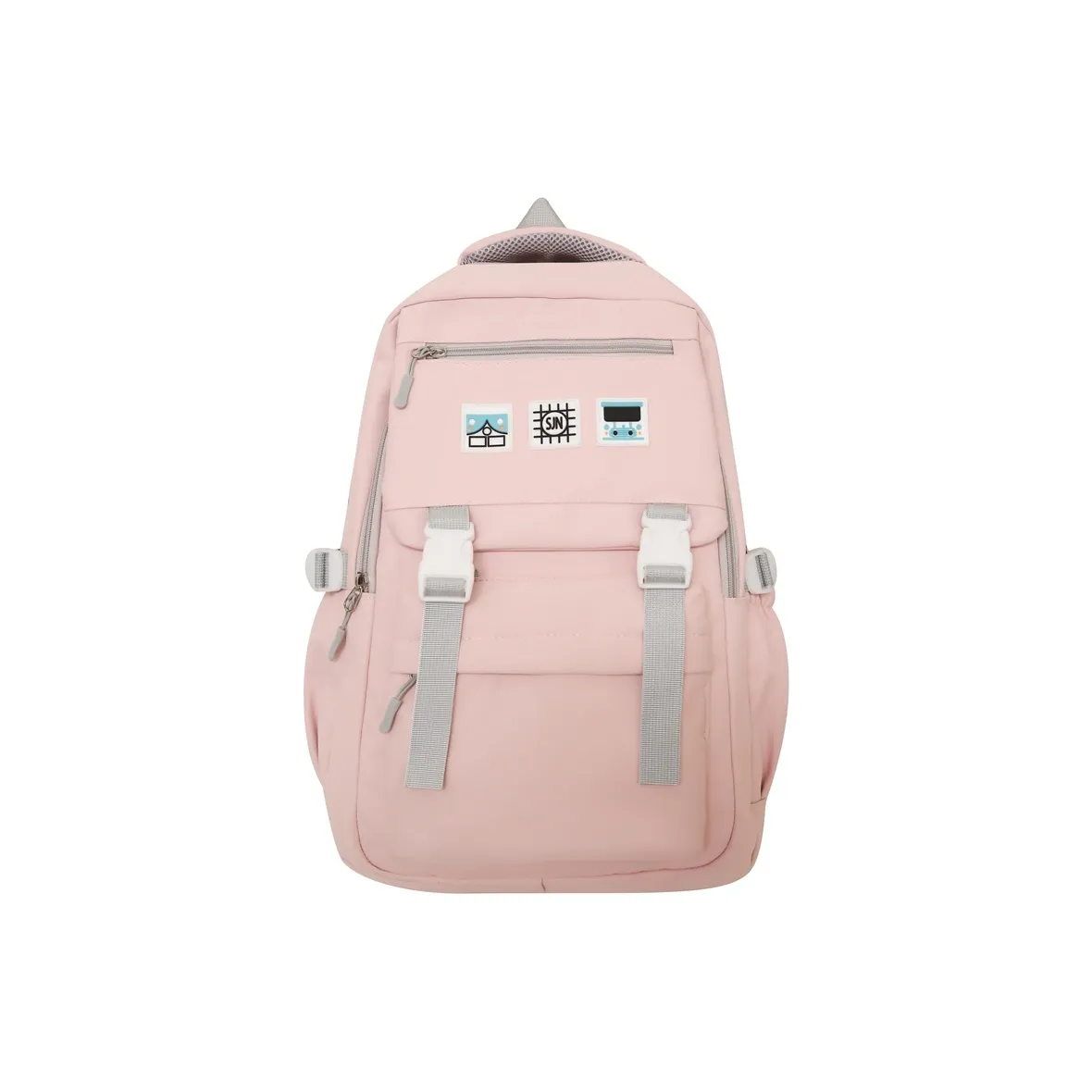 Travel Nylon Backpack Unisex Black And White/Khaki/Red/Pink