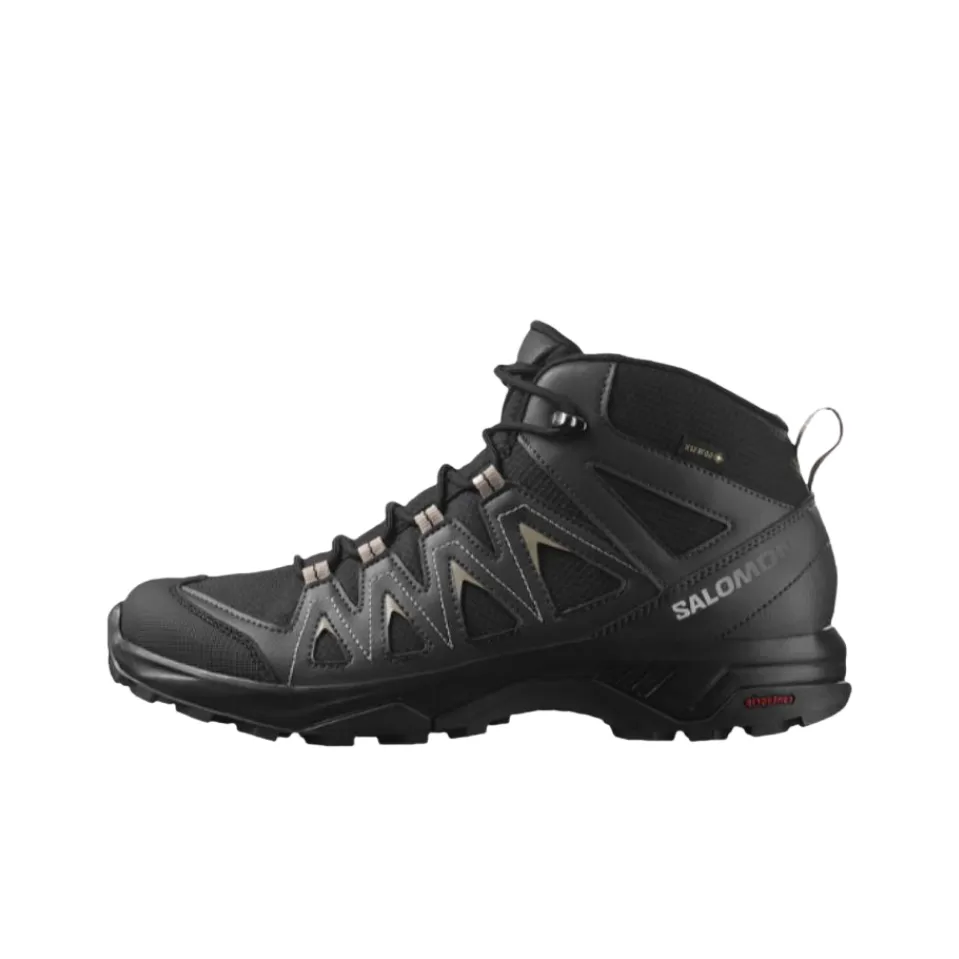 SALOMON X Braze MID GTX Cushioning, Waterproof, And Breathable Mid Top Hiking Shoes Men's Black