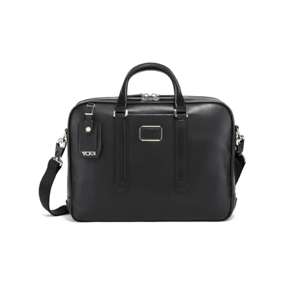 TUMI Cow Leather Briefcases Medium Size Men's Black