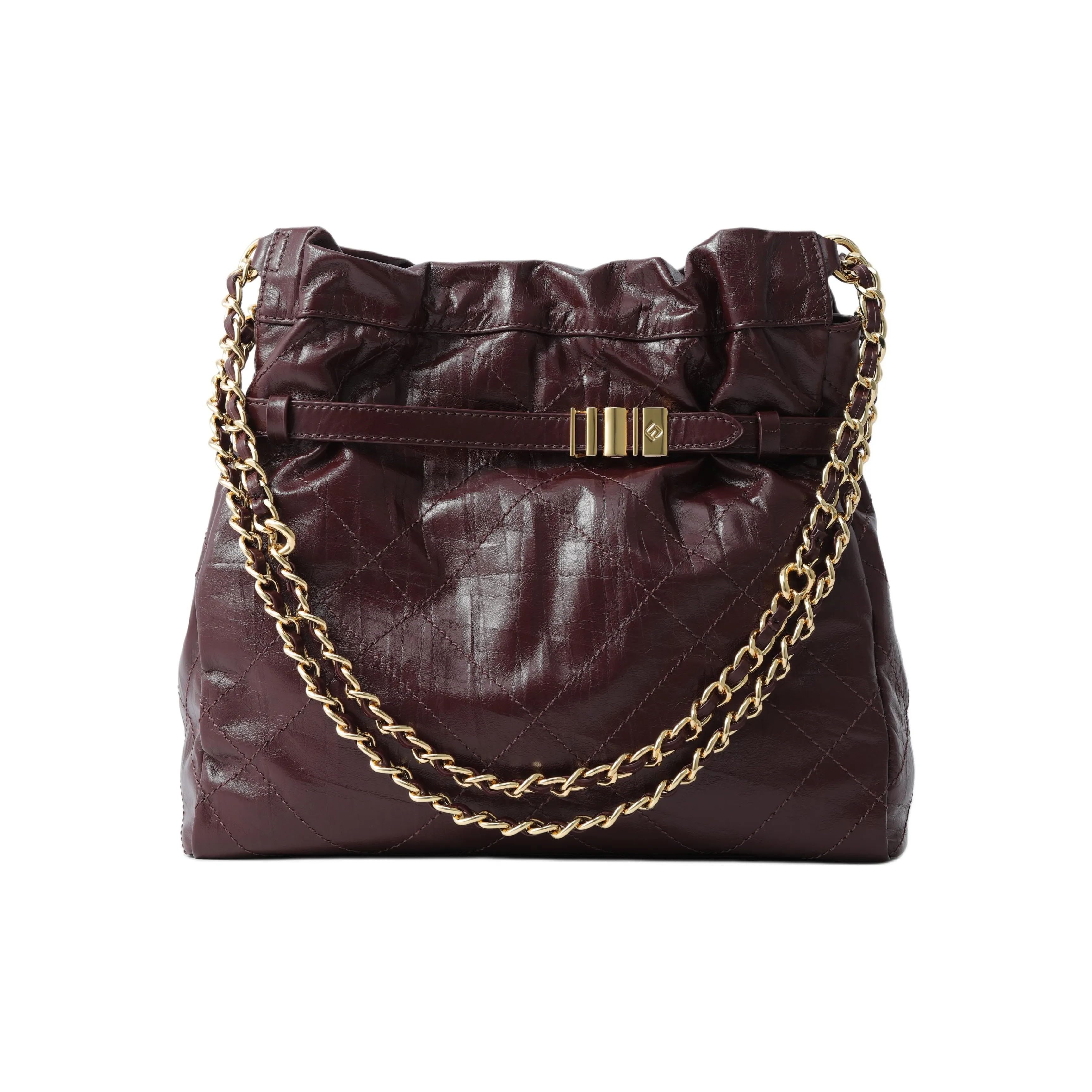 FION Сумка через плечо из коровьей кожи плечевая сумка среднего размера женская бордового цвета