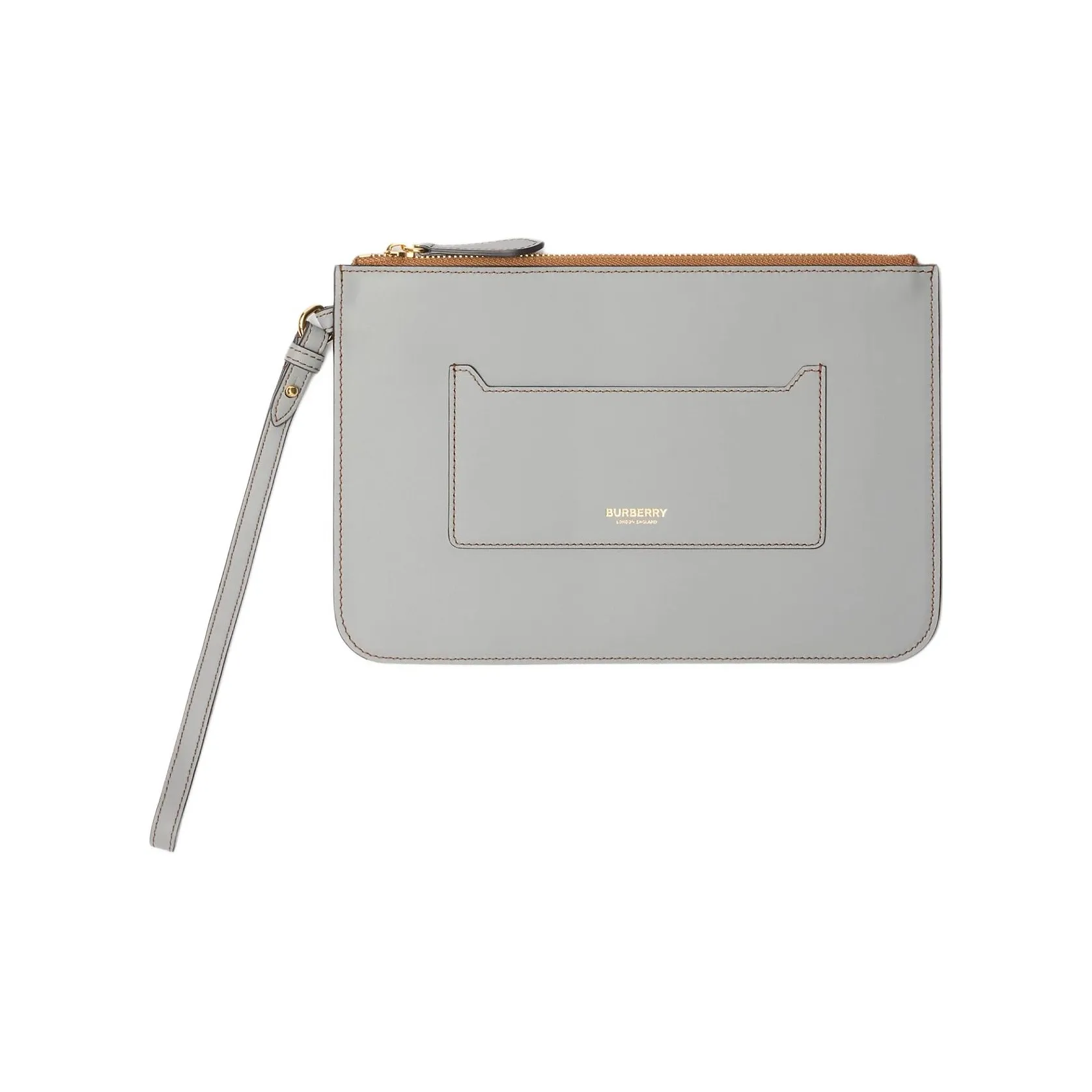 Burberry Lambskin Clutch Storage Bag Women's Cloud Gray