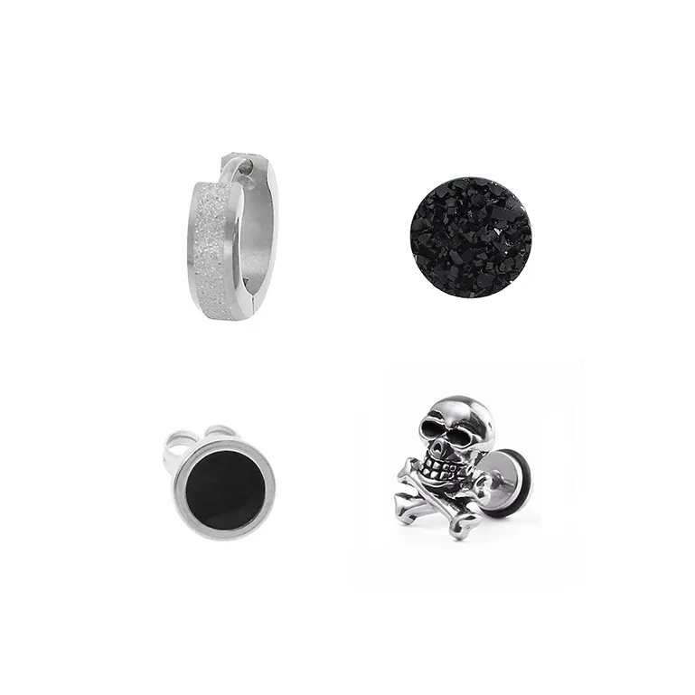 VERENA REINE Титановые стальные серьги-гвоздики для мужчин