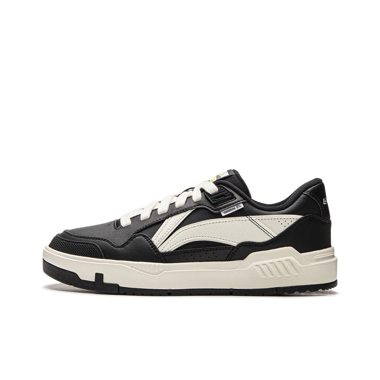 LiNing Common 80s Anti Slip Wear Resistant Low Top Skateboard Shoes Men's Black White