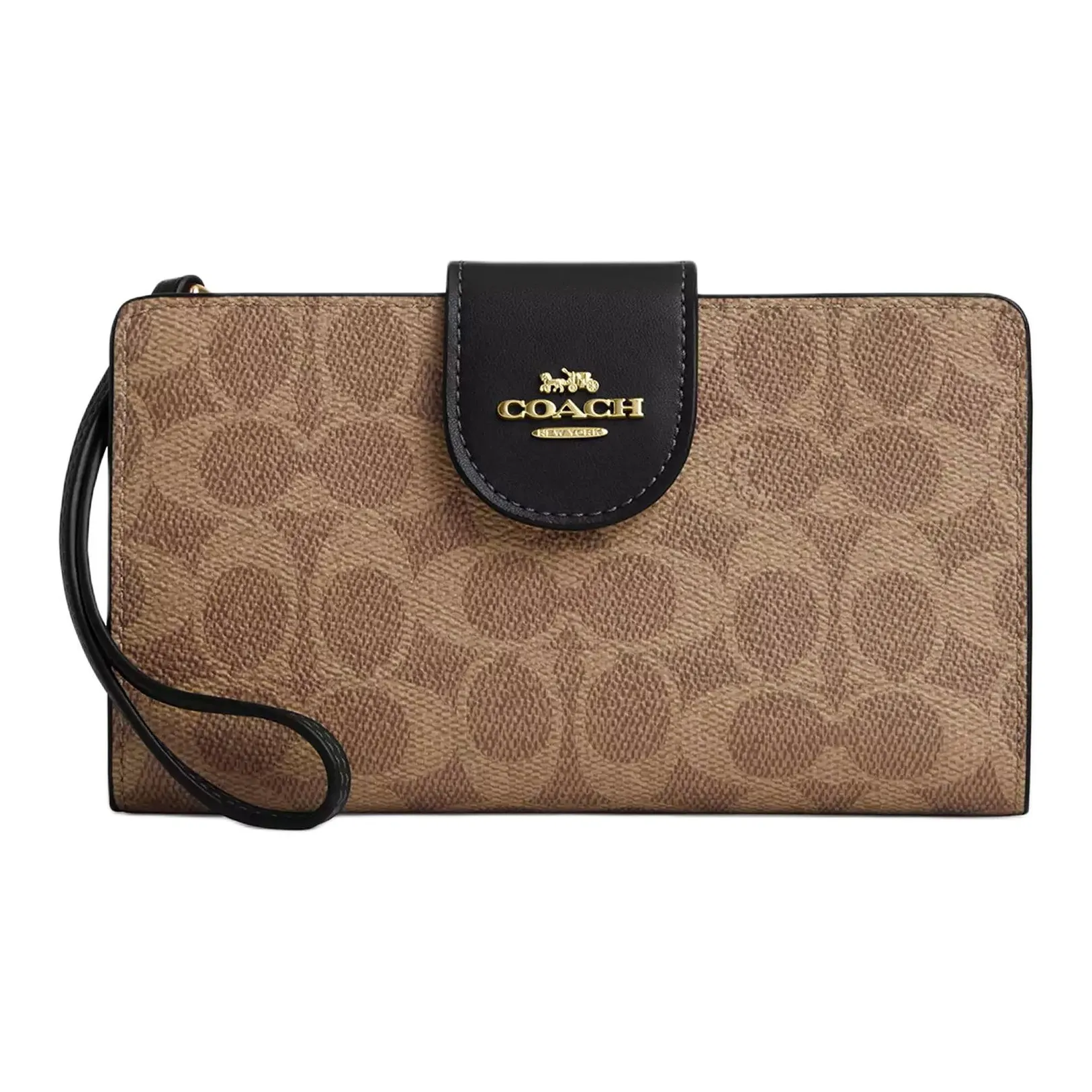 COACH Покрытый холст Кошелек Маленький Женский Коричневый Коричневый