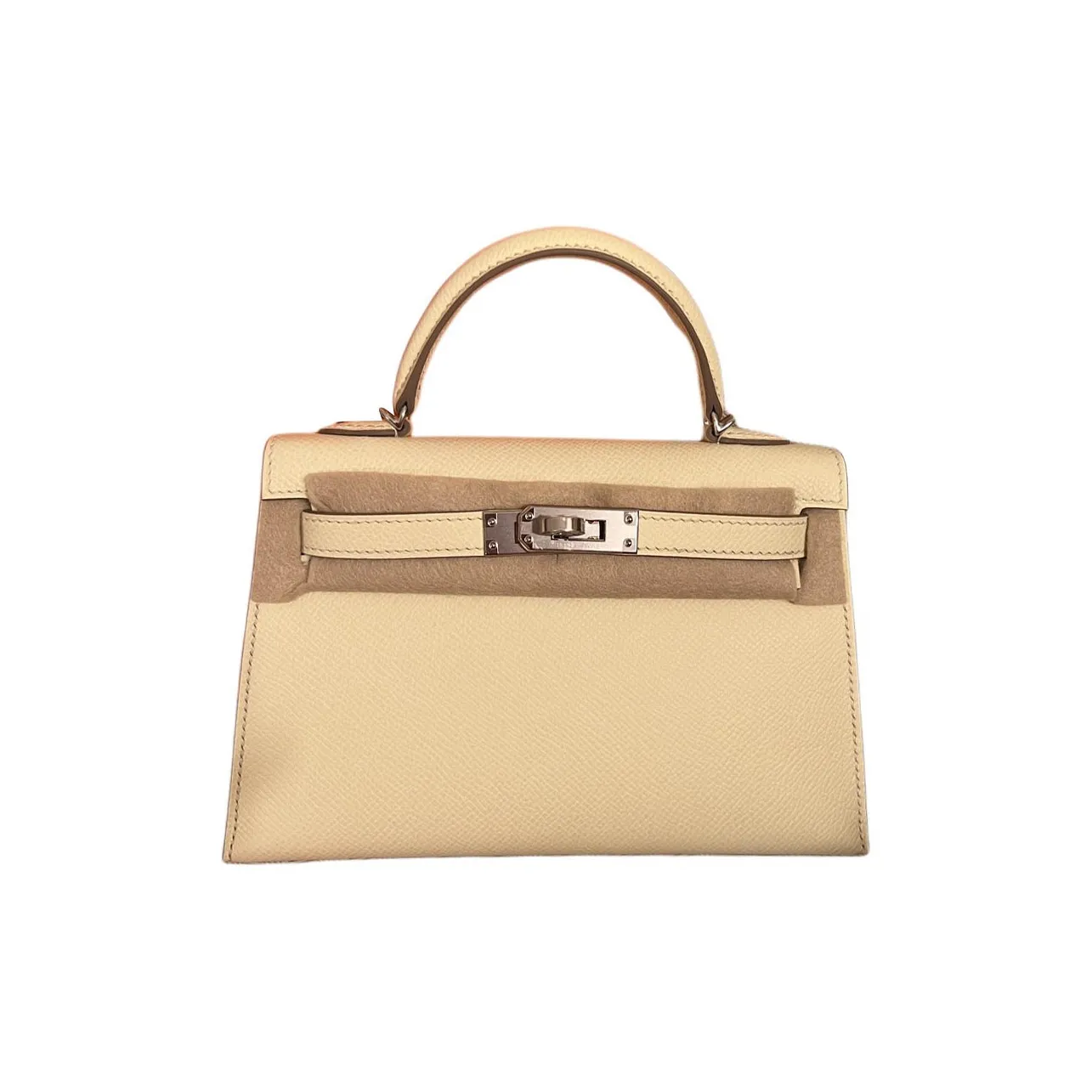 HERMES Mini Kelly 2nd Generation Epsom Leather Kelly Handbag Mini Women's Milton Yellow