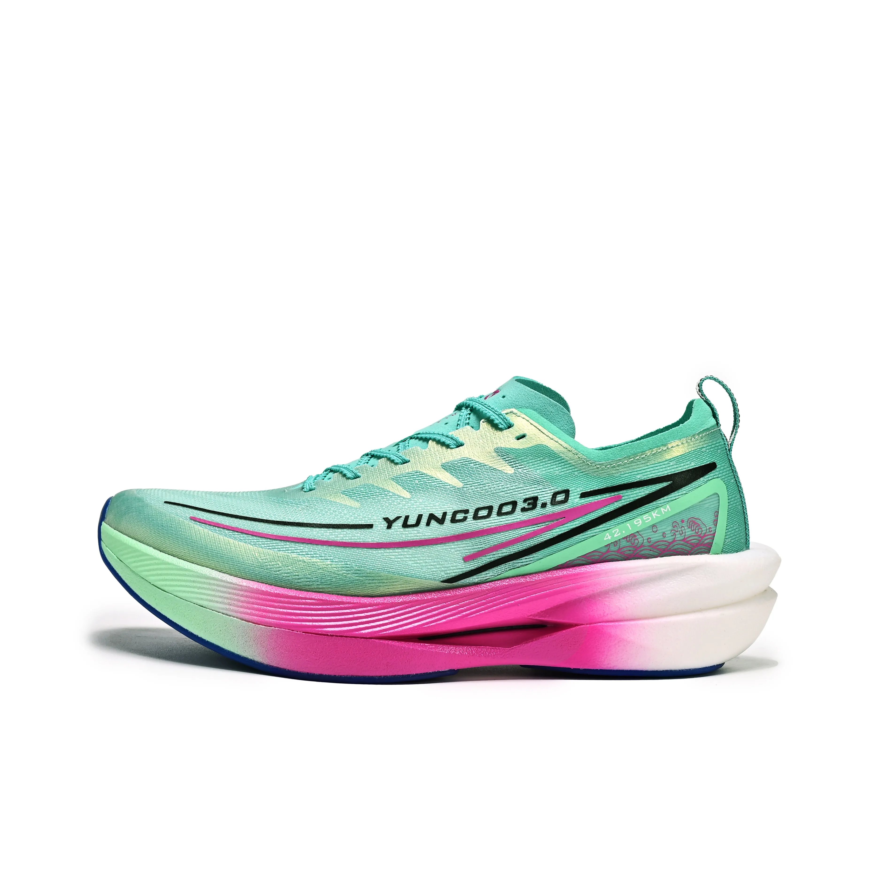 YUNCOO Беговые кроссовки Низкий Топ Золотая Змея Зеленый С подарками Full Length Карбоновая плита Унисекс