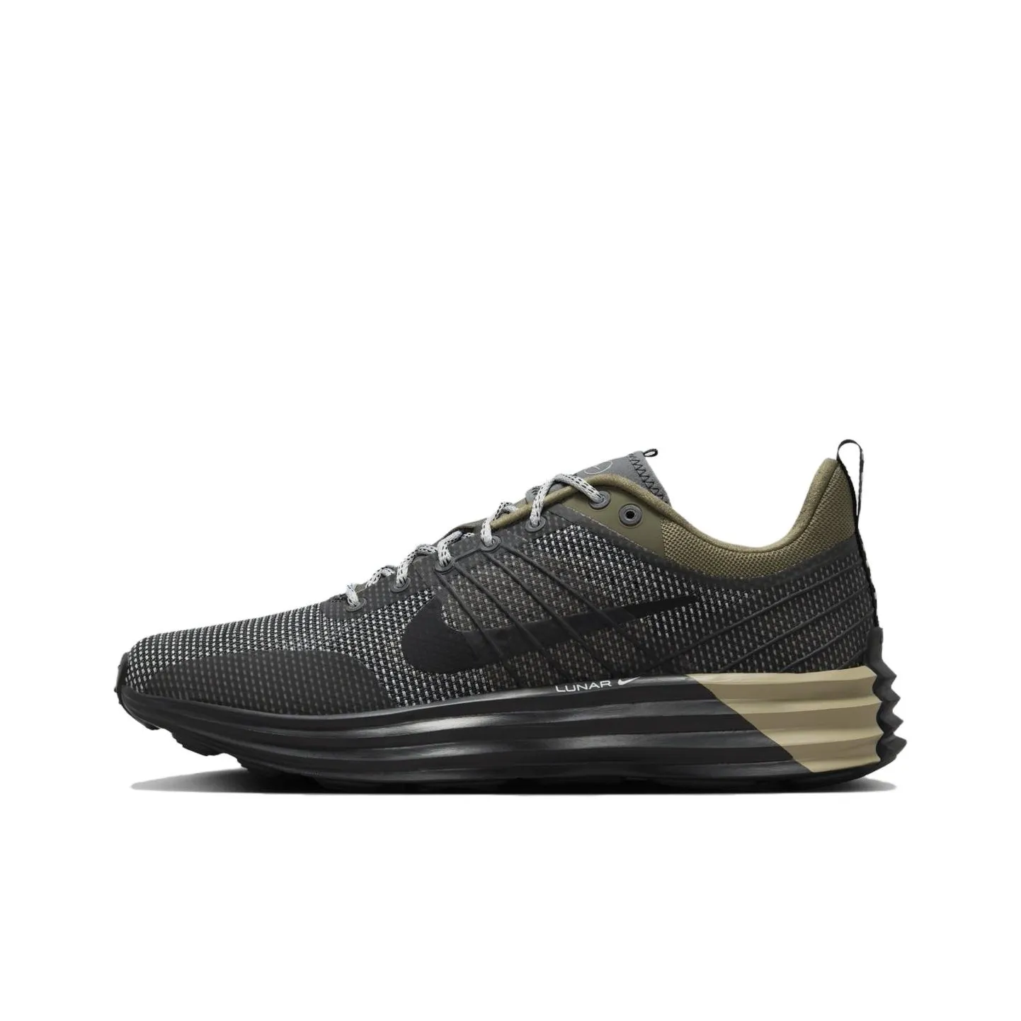 Nike Lunar Roam Slip-Resistant Abrasion-Resistant Low-Top Беговые кроссовки Унисекс Серый Черный