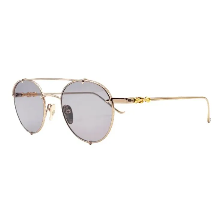 Chrome Hearts Aviator Sunglasses Unisex Rose Gold