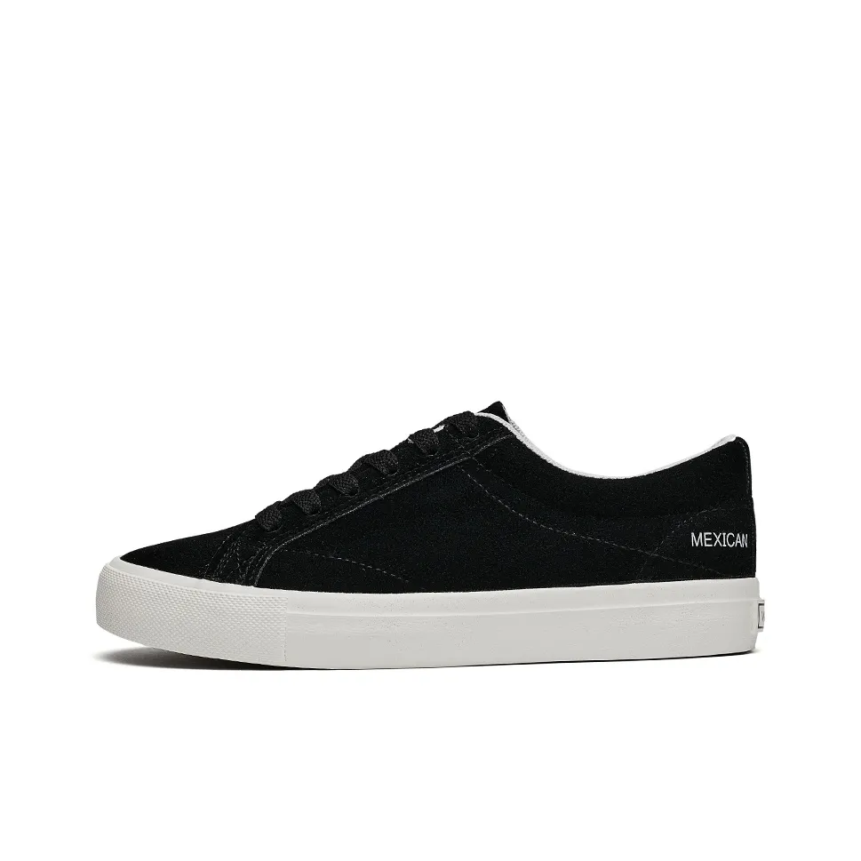 MEXICAN Abrasion Resistant Lightweight Slip Resistant Low Top Canvas Shoes Unisex Black