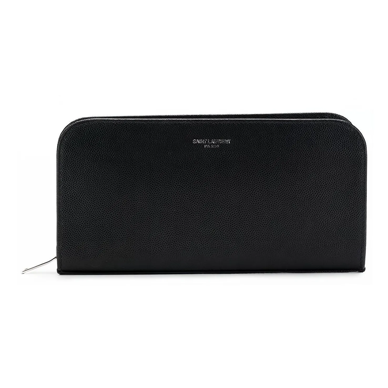 SAINT LAURENT Leather Wallet Coin Purse Men's Black