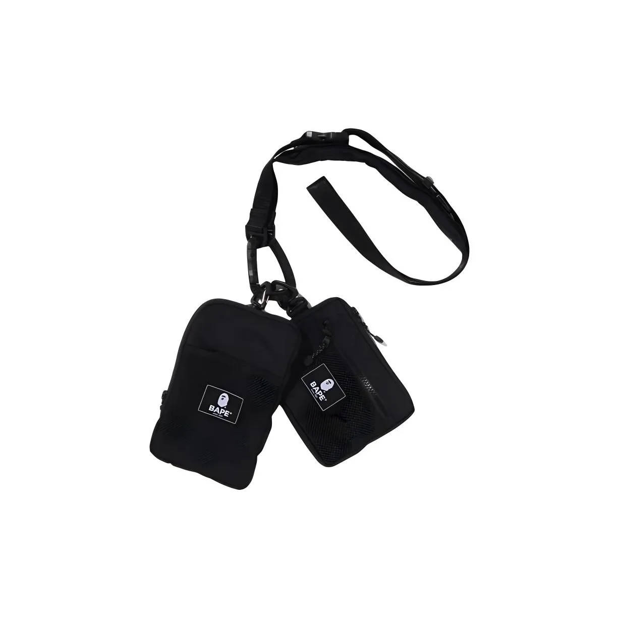 A BATHING APE Polyester Shoulder Bag, Crossbody Bag Regular Men's Black