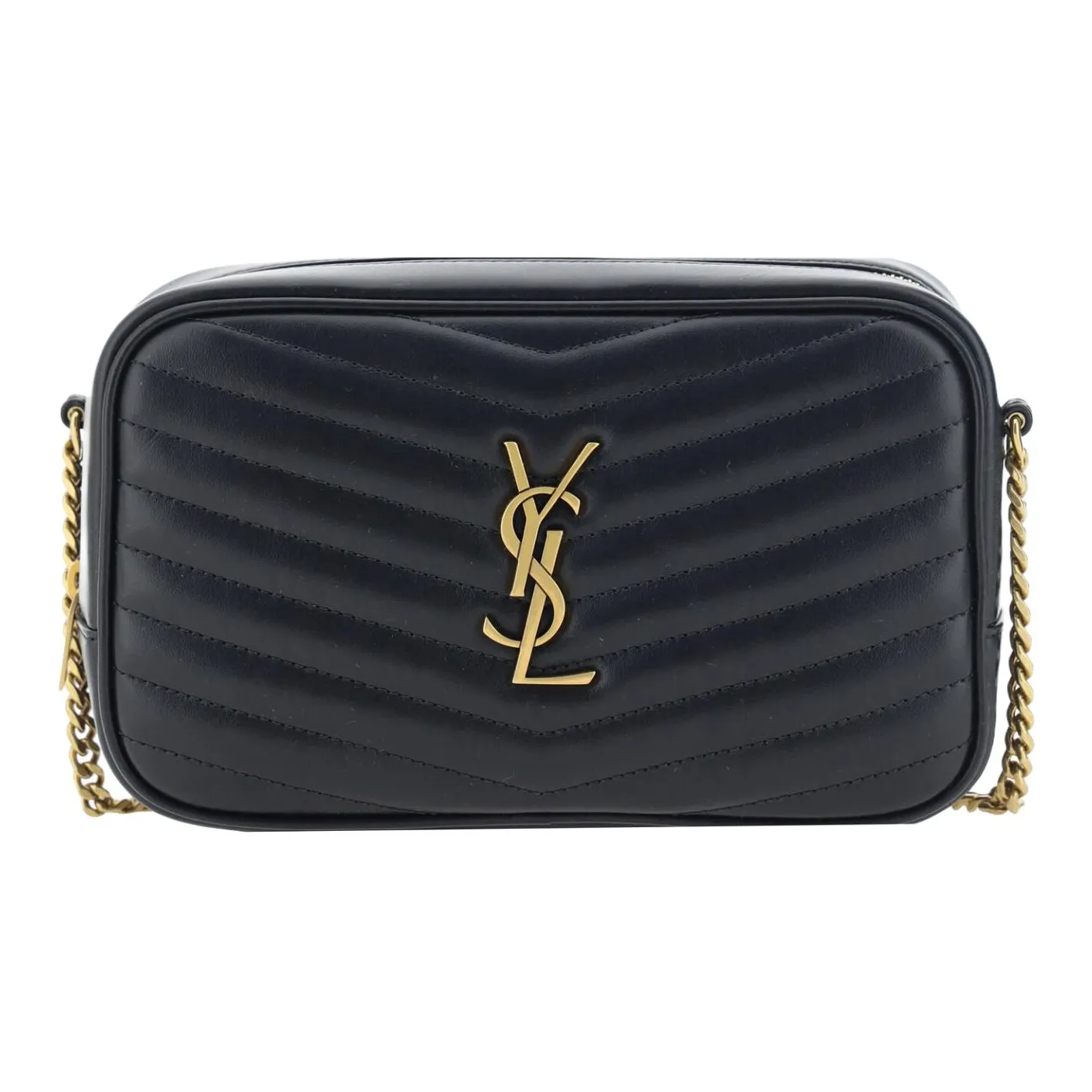 SAINT LAURENT Calfskin Crossbody Bag, Shoulder Bag Small Size Women's Black