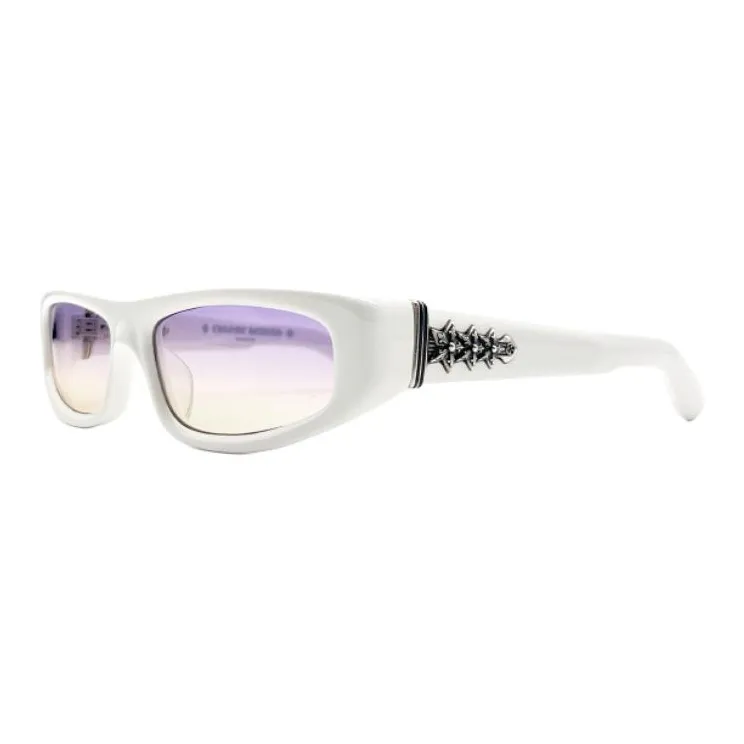 Chrome Hearts Irregular Shape Sunglasses Unisex White