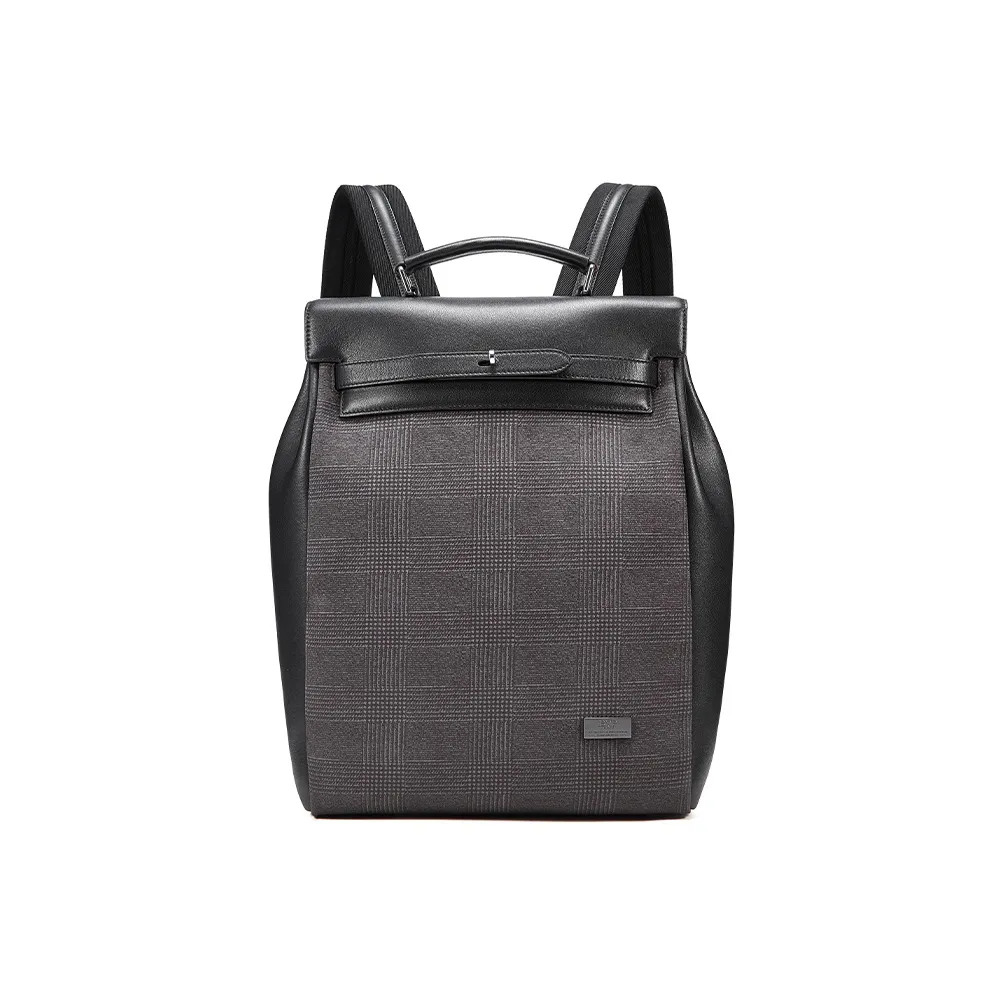 BVP Genuine Leather Backpack Men's Black