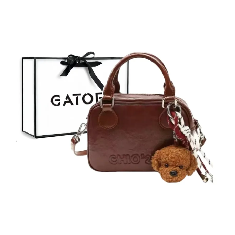 GATOER ПУ (полиуретан) Сумка через плечо Женская Красный кофе Черный