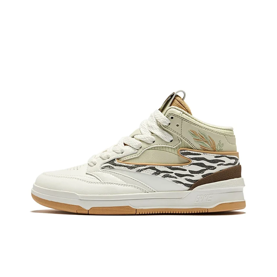Erke Single No Pair Slip-Resistant Height Increasing High-Top Skateboard Shoes Women's Jiuzhaigou Color Scheme