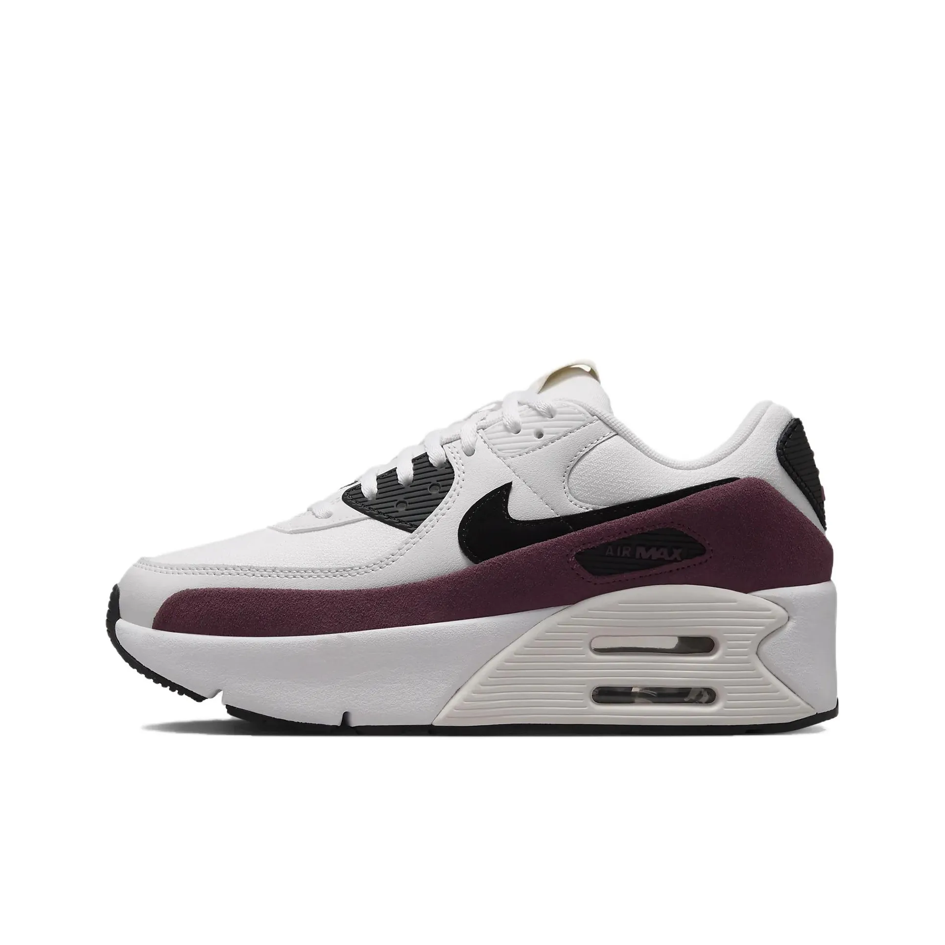 Nike Air Max 90 LV8 Sail Night Maroon Phantom Black Women's