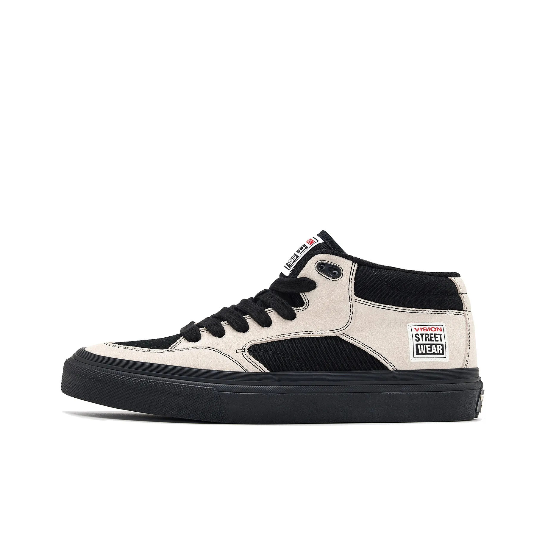Vision Street Wear Concave Mid Top Skateboard Shoes Unisex Ecru
