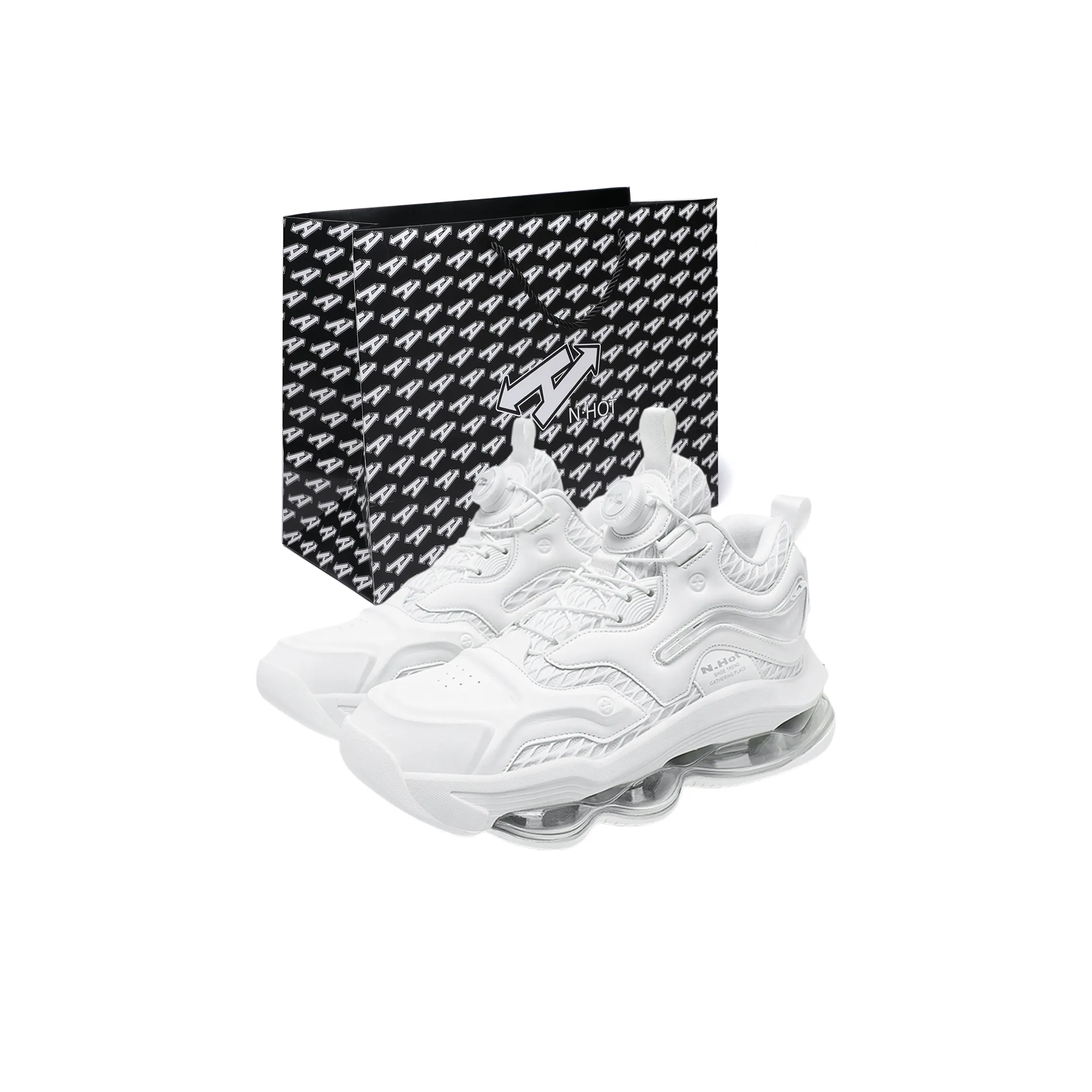 N·HOT Slip-Resistant Breathable Height Increasing EVA+Air Cushion Combination Rubber Casual Running Shoes Unisex