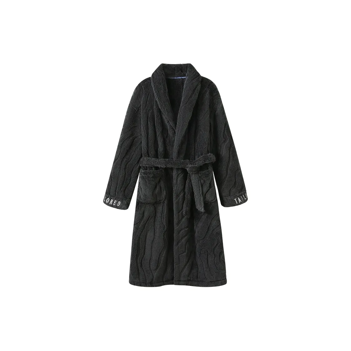 JINGYUN Pajama Robe Winter Men's Black