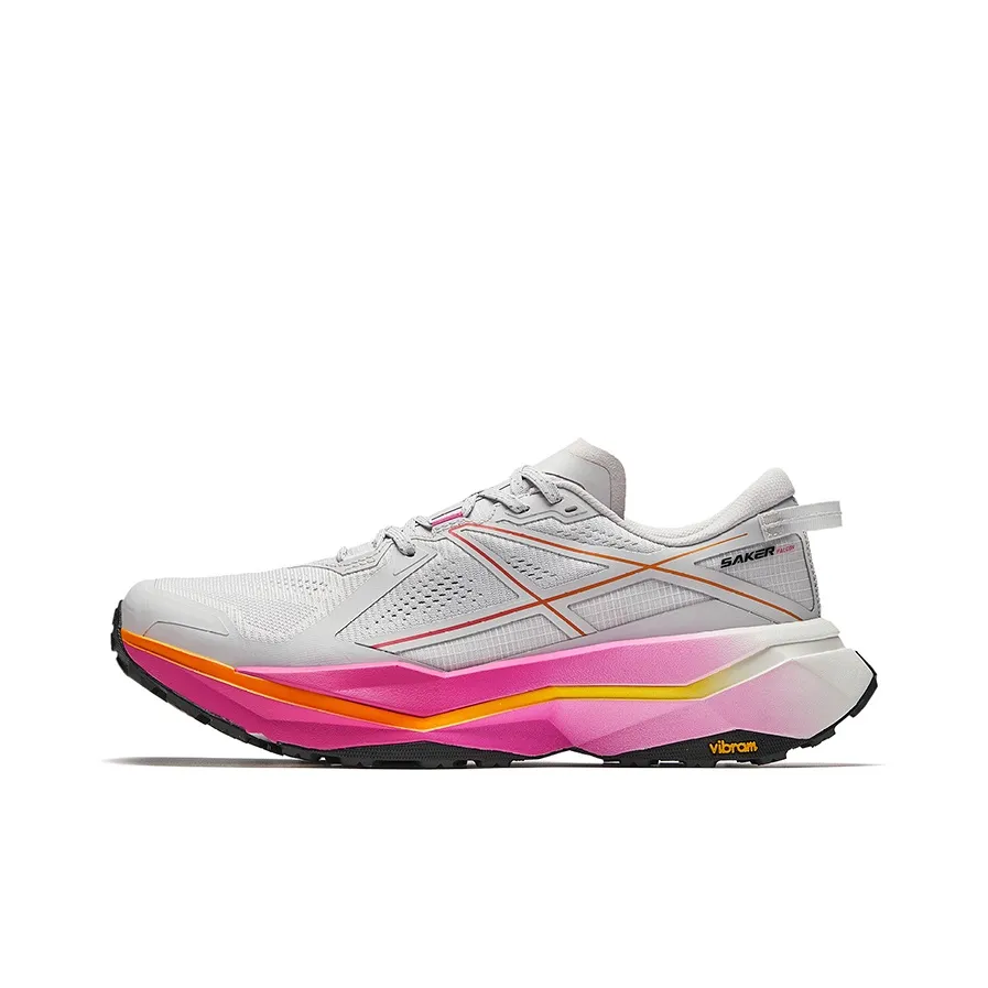 Anta Hunter Fury 2 Non slip Support Low Top Carbon Plate Running Shoes Men's Gray Pink