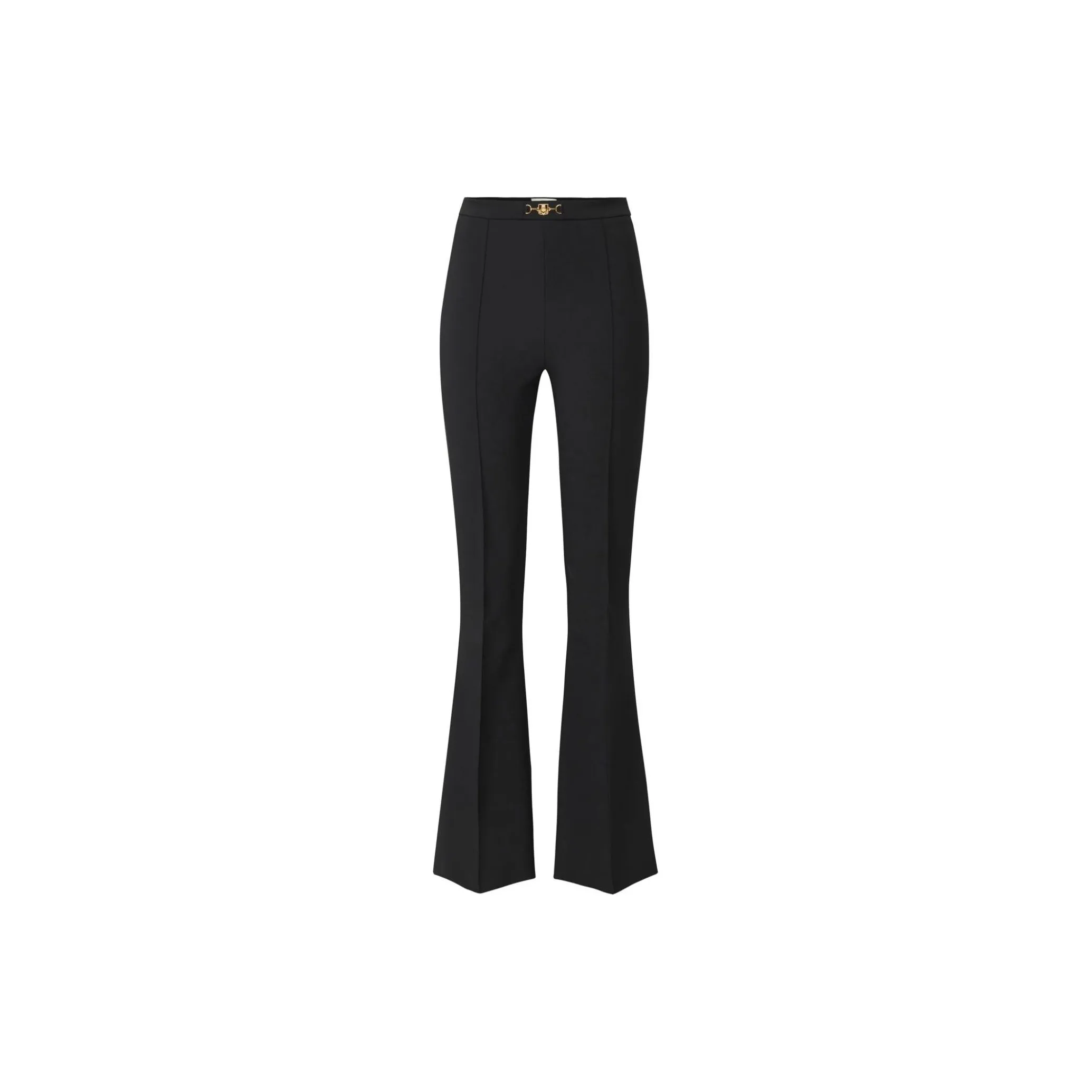 Elisabetta Franchi Horsebit Stretch Crepe Palazzo Trousers