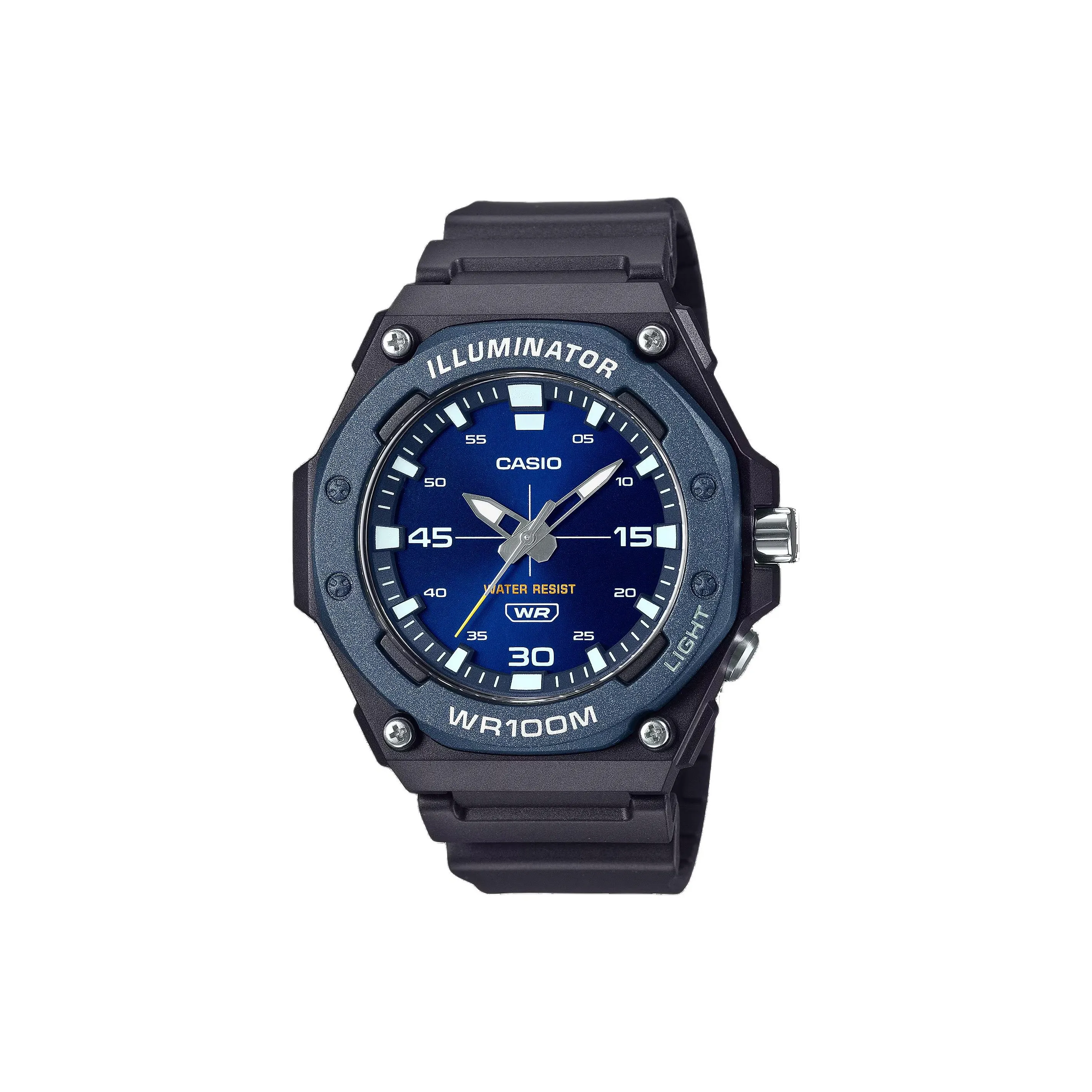 CASIO Standard Series Кварцевый механизм Смольный ремешок Часы унисекс Синий циферблат