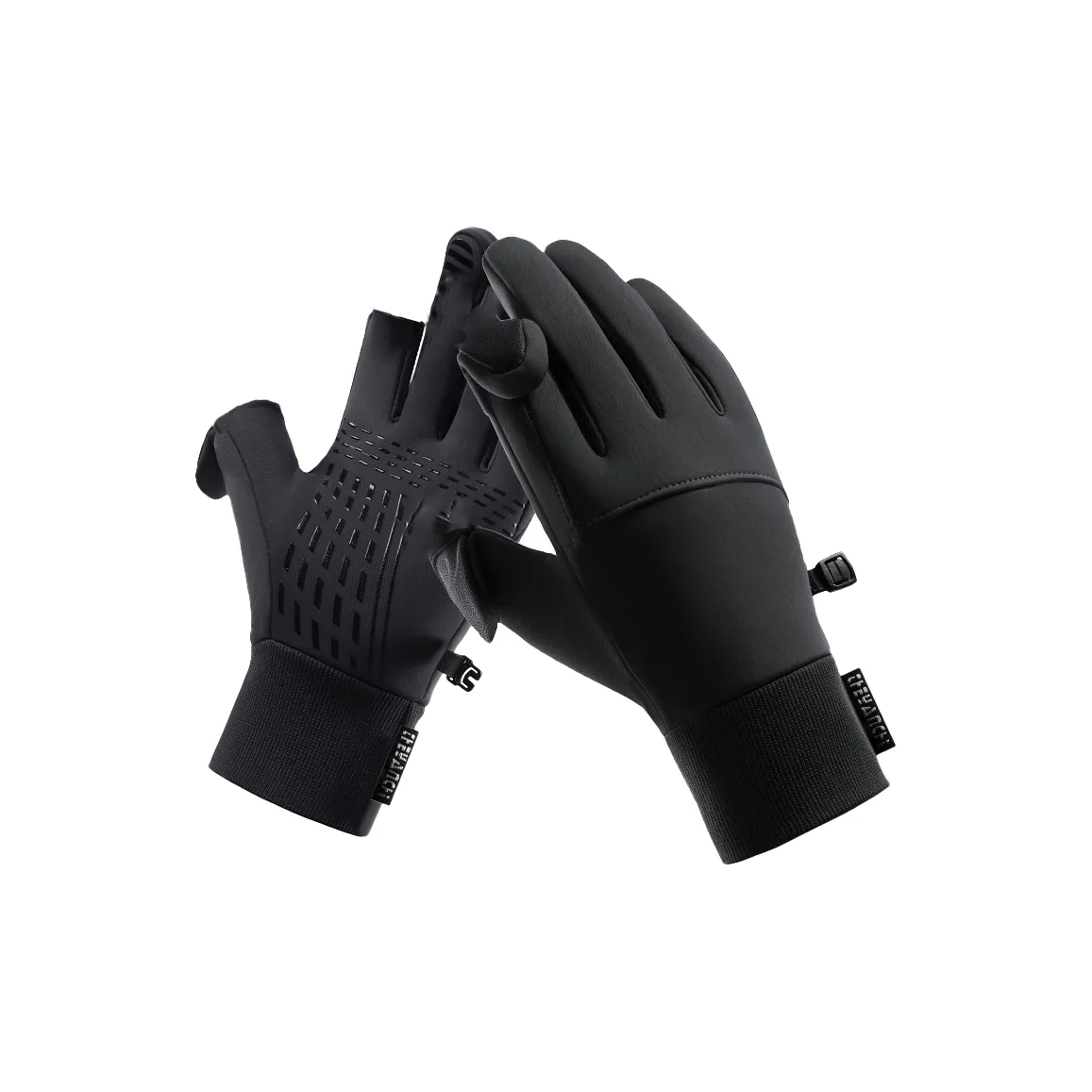 AAJF Полиэстер Силикон Проводящее волокно Fine Теплый Флис Вязаные перчатки Унисекс