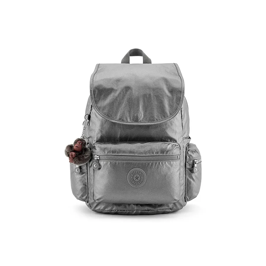 Kipling Polyamide Monkey Bag Backpack Large Size Women's Metal Moonlight Gray