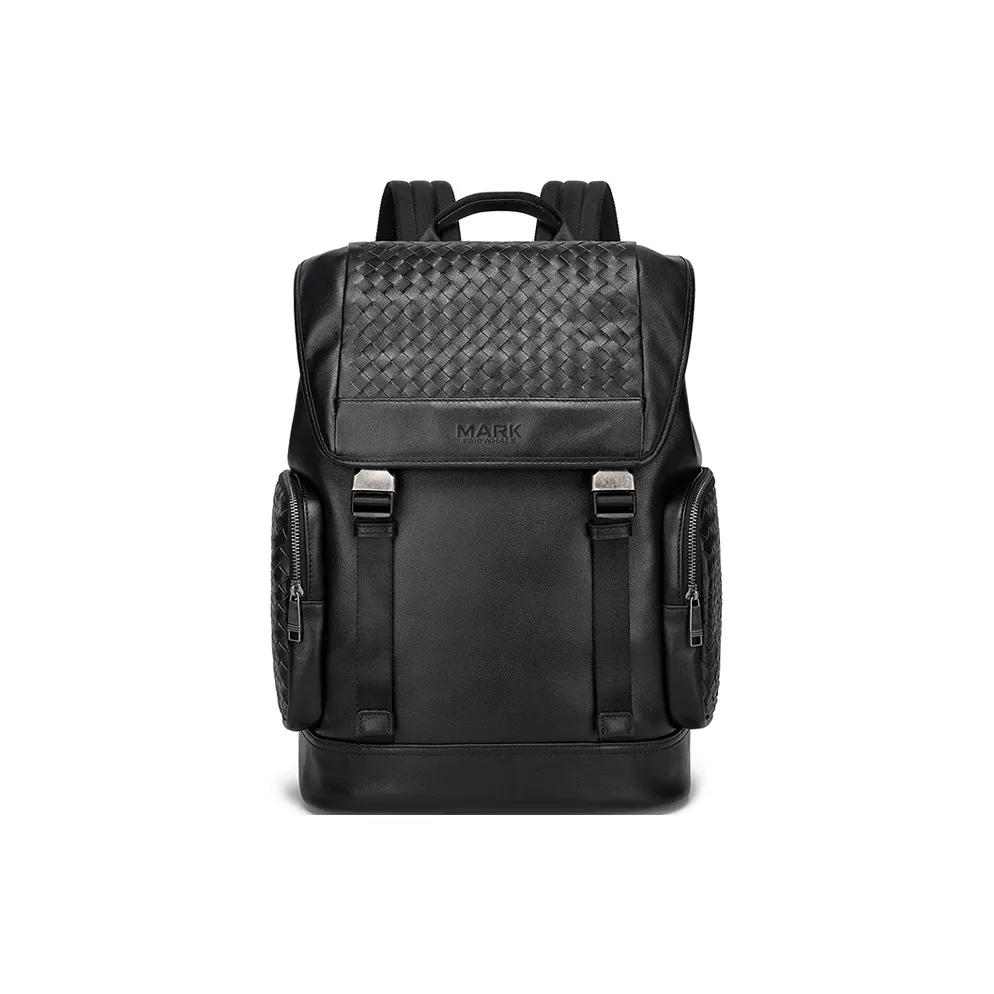 FAIRWHALE Top Grain Cow Leather Backpack Unisex Elegant Black