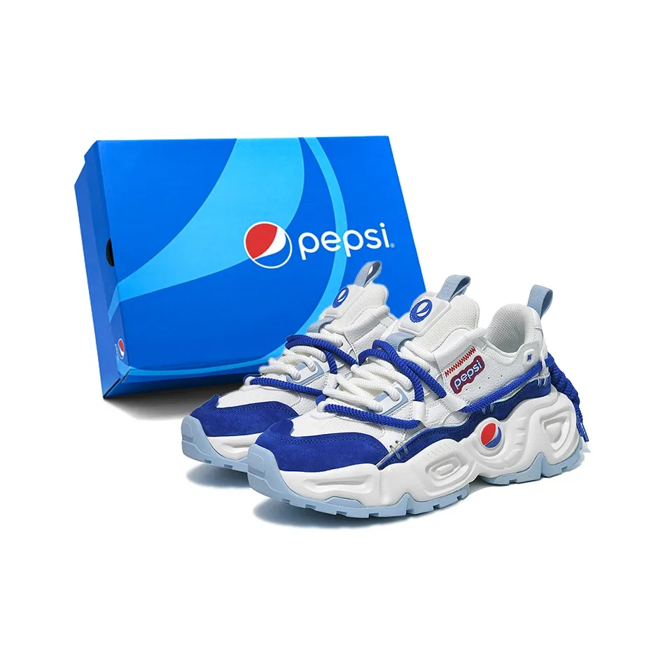 Pepsi Jelly Color Series Chunky Sneakers Unisex Low Top Black/White/Blue