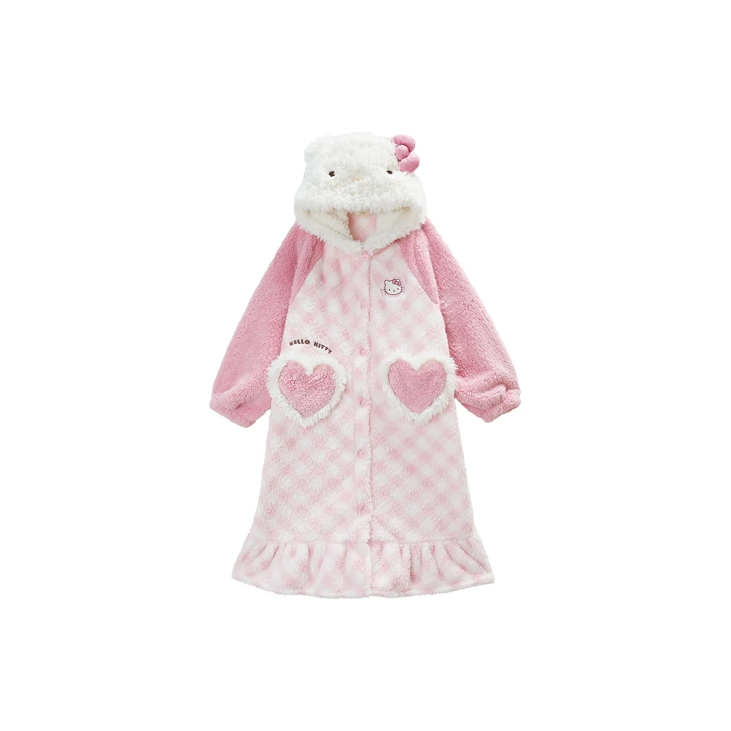 GUKOO x Sanrio Hello Kitty Sleep Robe Women's Ballet Pink