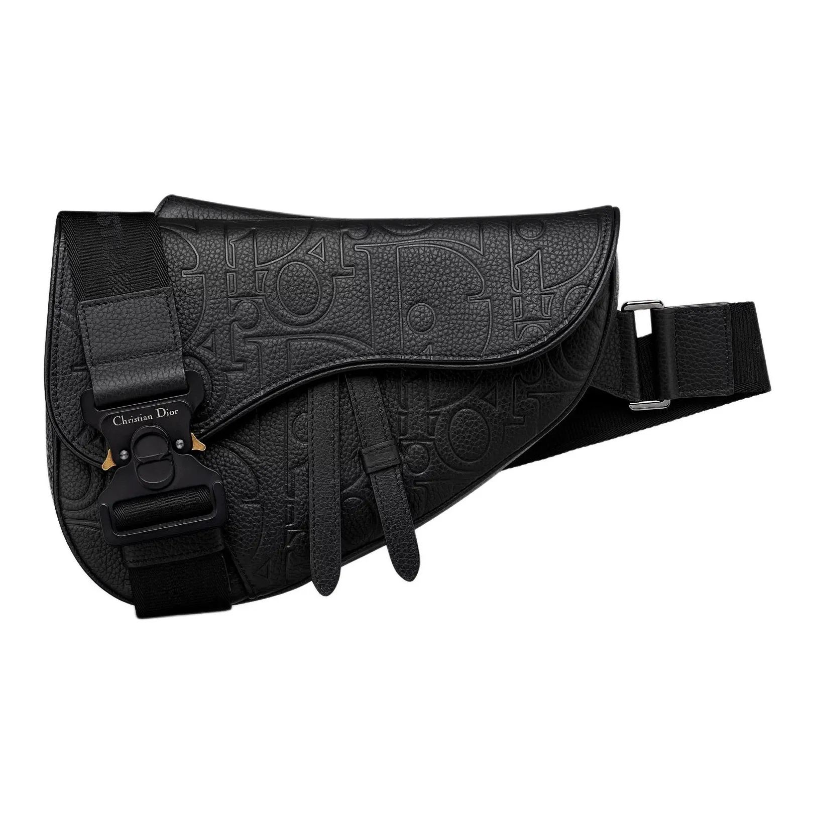 DIOR Calfskin Saddle Bag Crossbody Sling Bag Men's Black
