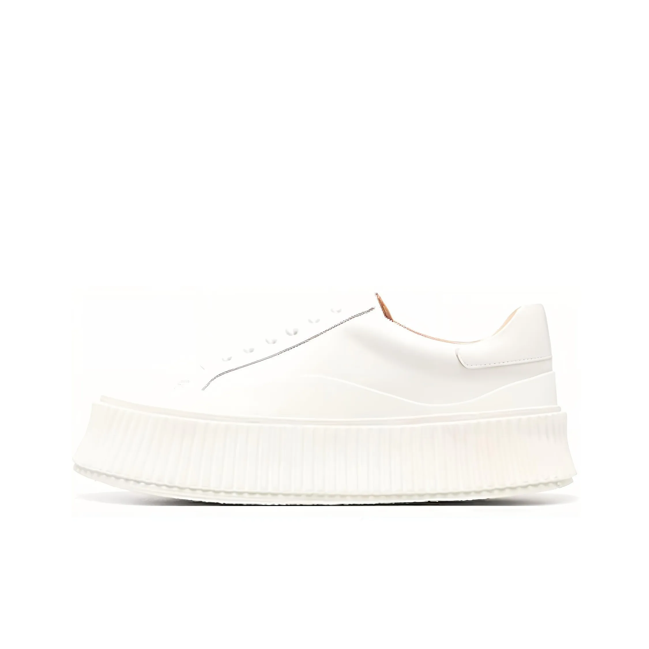 JIL SANDER Low Top Platform Shoes Women's Solid Color White