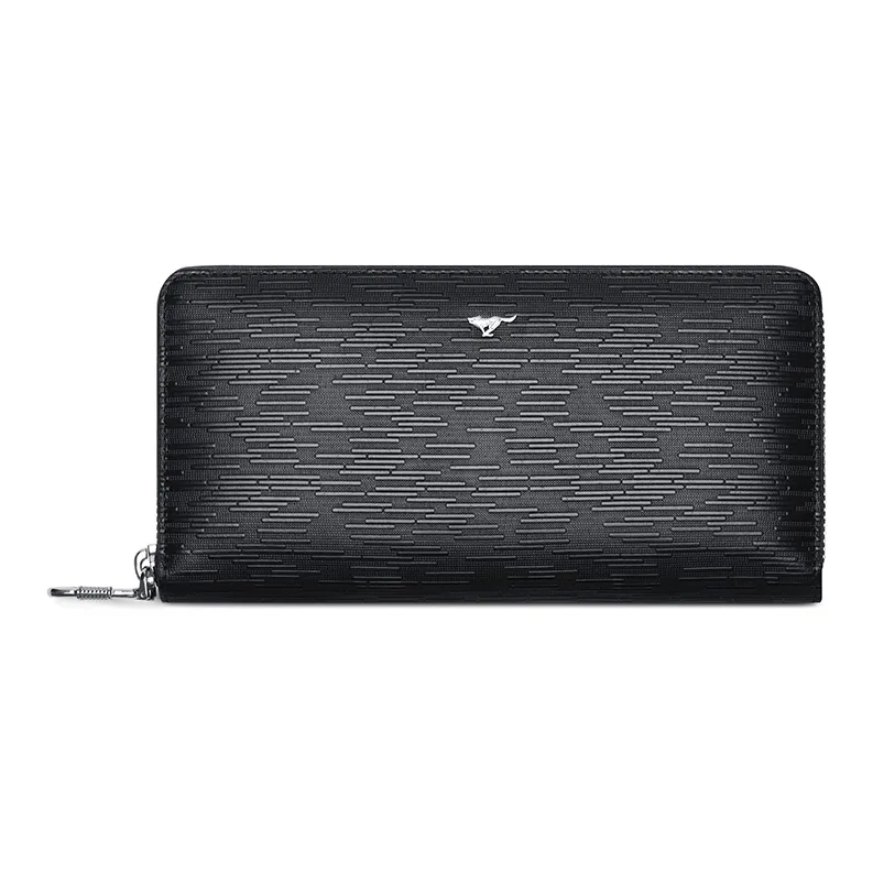 SEPTWOLVES Top Grain Cow Leather Wallets With Money Clip Regular Unisex Black