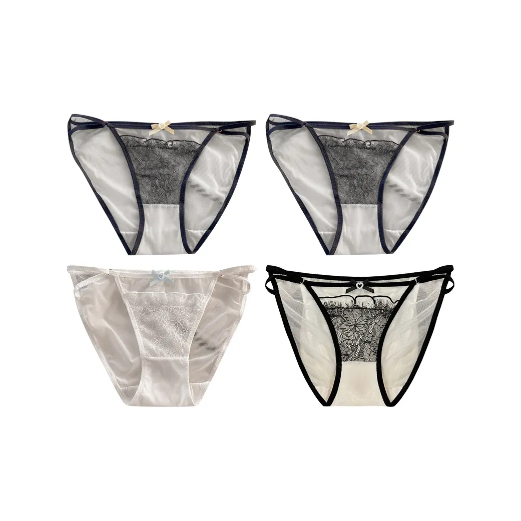 MADALLO [4 пачки] Синий + Синий + Белый + Кожа Женские трусики-бикини