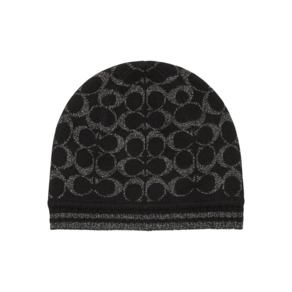 COACH Merino Wool Beanies Unisex Black