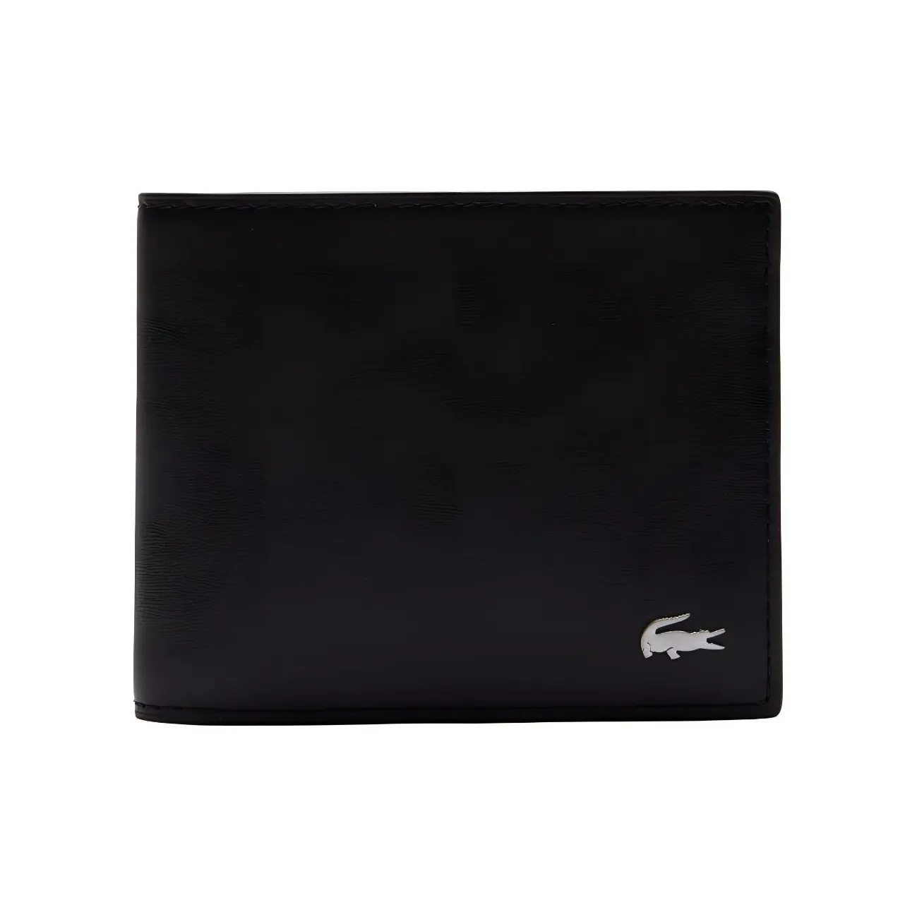 LACOSTE Calfskin With Leather Wallet Regular Men's Black