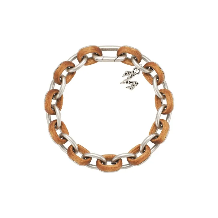 BABAMA Медный с Антично-Серебристой Покрытием Браслеты из Вишневого Дерева Унисекс