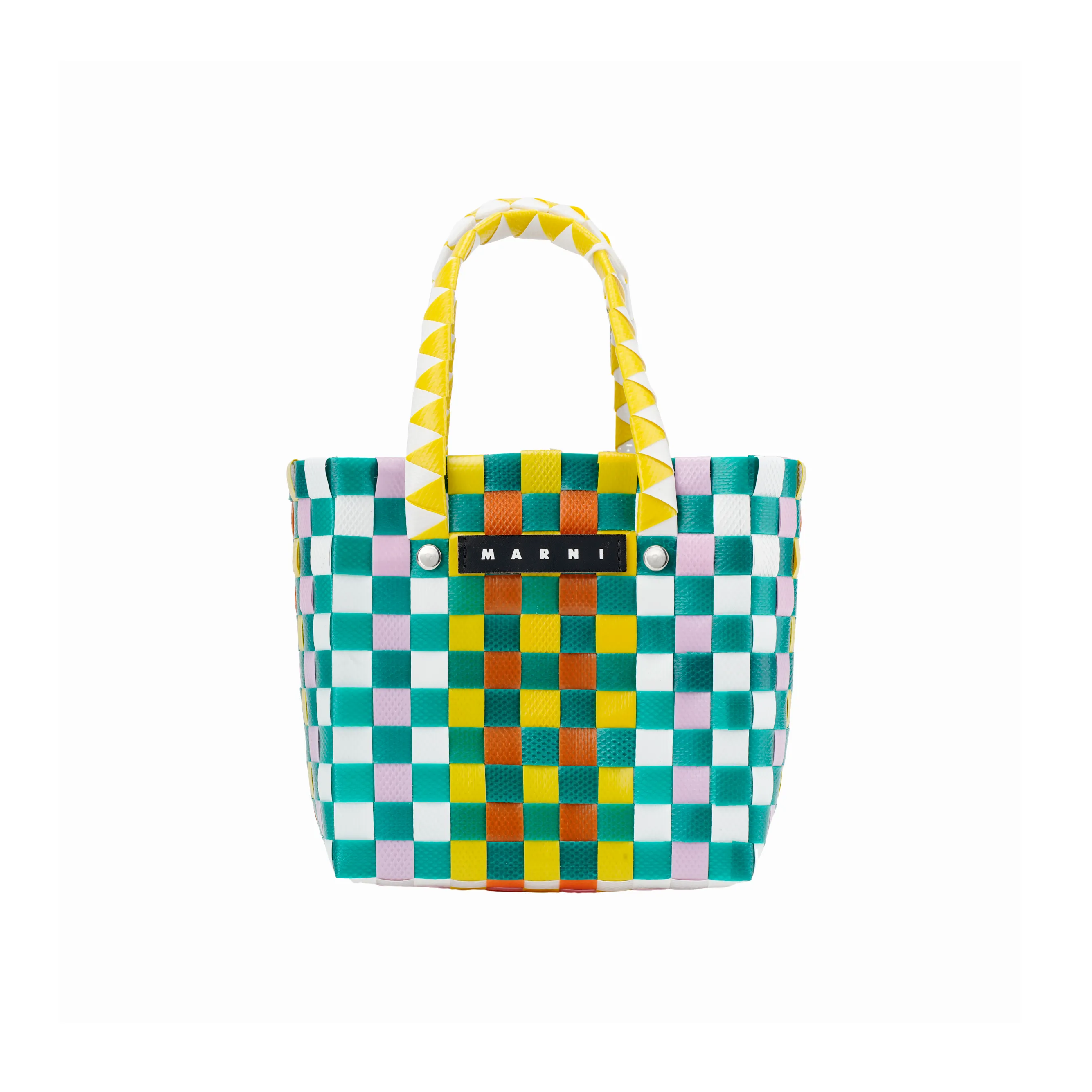 MARNI Polypropylene With Cow Leather One Shoulder Handbag Extra Mini Kids' Green & White & Yellow & Pink