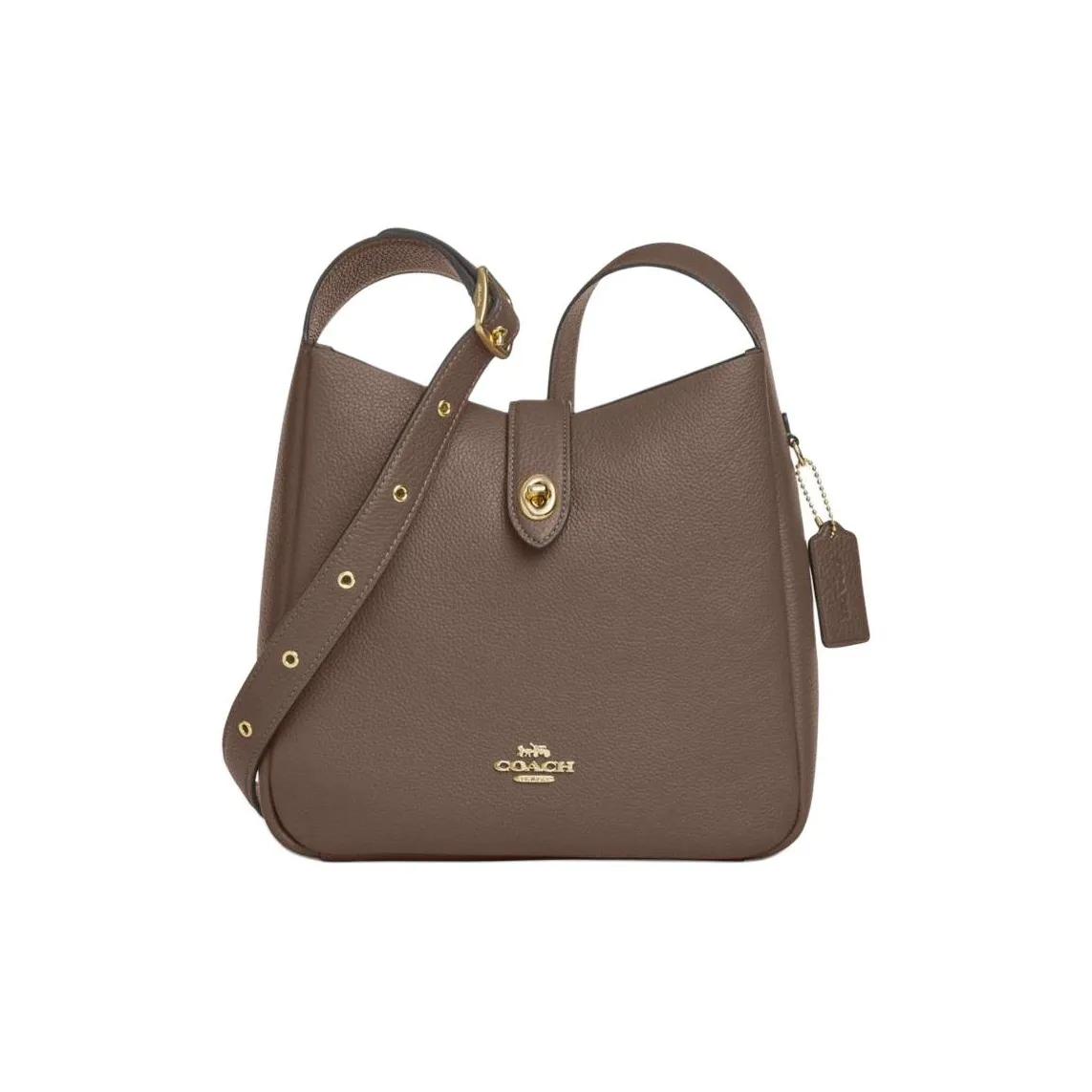 COACH Hadley Песочный Кожа Одно Плечо Сумка Сумка через плечо Женская Темно-умбровая