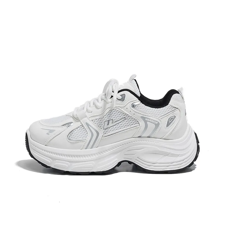 Warrior Low Топ Толстоподошвенные кроссовки Женские Белые Серебряные