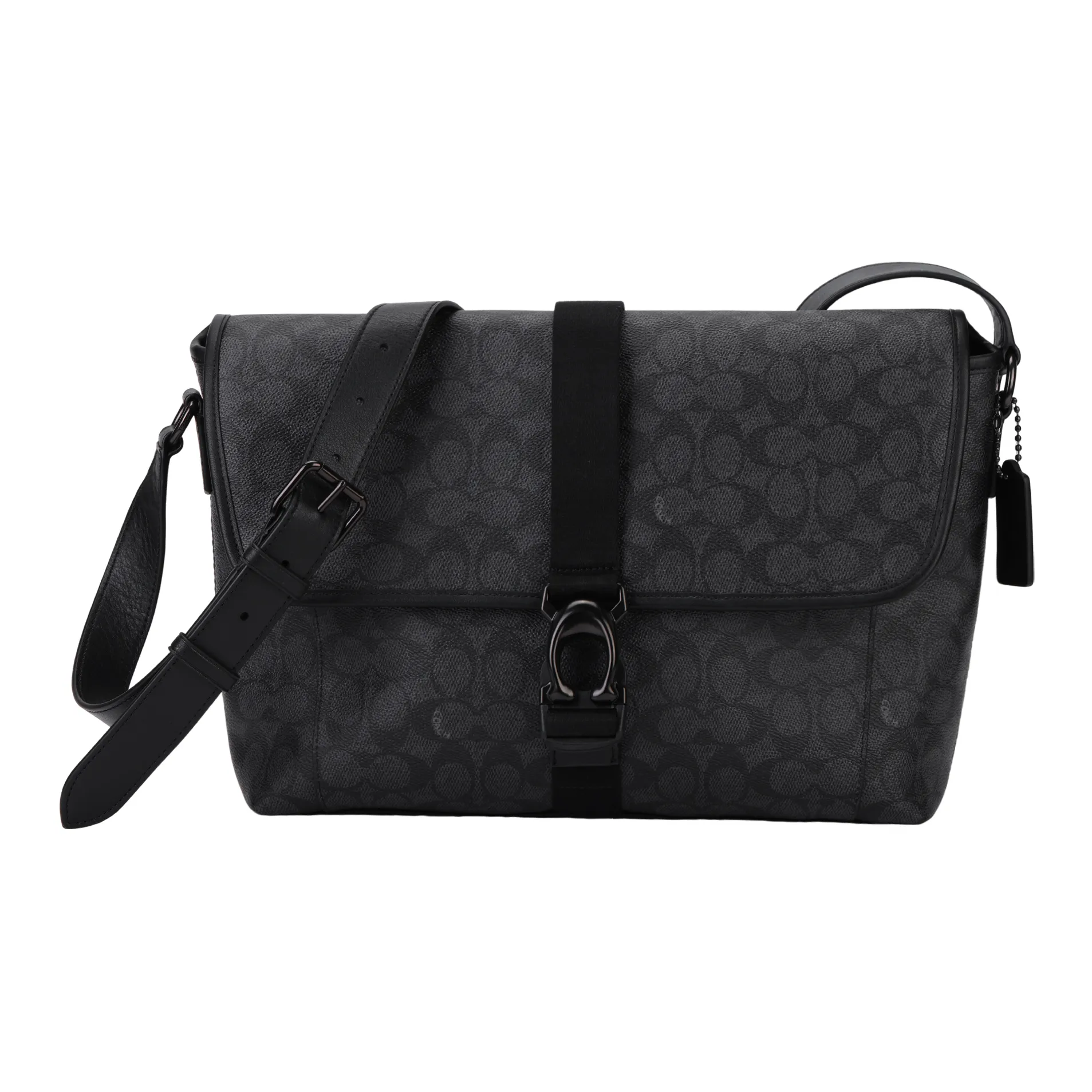 COACH BECK Искусственная кожа Курьерская сумка Сумка через плечо Стандартная Мужская Угольный черный